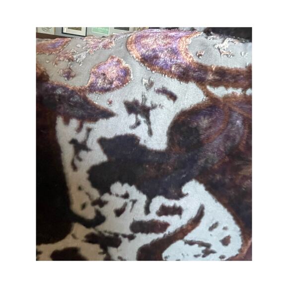 Winter Kate Purple Silk Blend Velvet Burnout Jasmine Open Cardigan Size Small - Picture 4 of 8